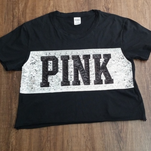 PINK Victoria's Secret Tops - Pink Victoria's Secret Cropped T-shirt Size- L